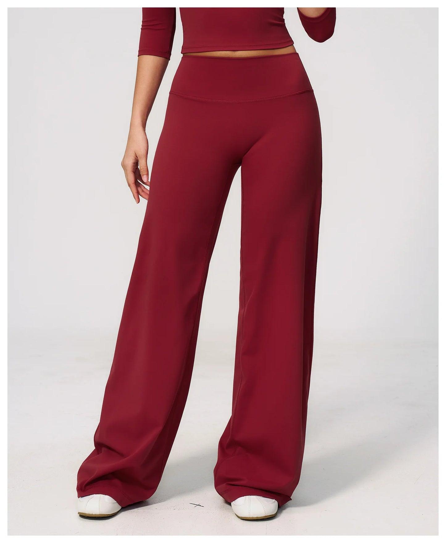 Yoga Pants Women Straight Leg Bottoms Women's Mid-Waist Fitness Pants Gym Leggings Naked Feel Pilates Running Sports Trousers