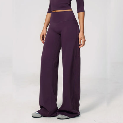 Yoga Pants Women Straight Leg Bottoms Women's Mid-Waist Fitness Pants Gym Leggings Naked Feel Pilates Running Sports Trousers