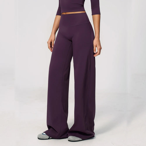 Yoga Pants Women Straight Leg Bottoms Women's Mid-Waist Fitness Pants Gym Leggings Naked Feel Pilates Running Sports Trousers