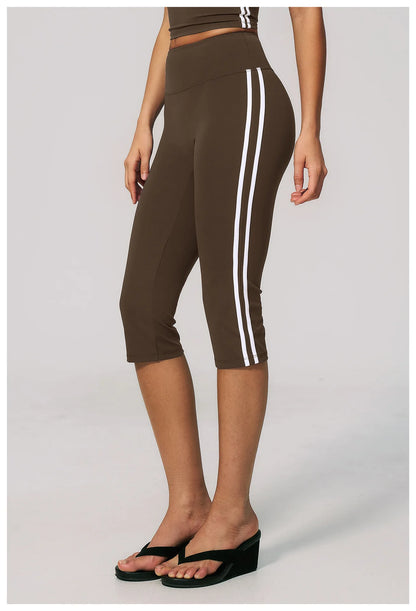 Yoga Capri Pants Women Fitness Leggings Running Cycling Pants Breathable Sports Leggings High Waist Summer Workout Gym Clothing