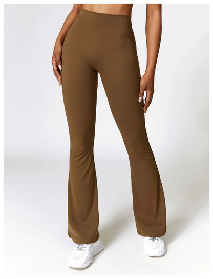 V-shaped Hip Yoga Pants Flare Leggings Women High Waist Wide Leg Pants Women Gym Fitness Sports Flared Pant Dance Trousers
