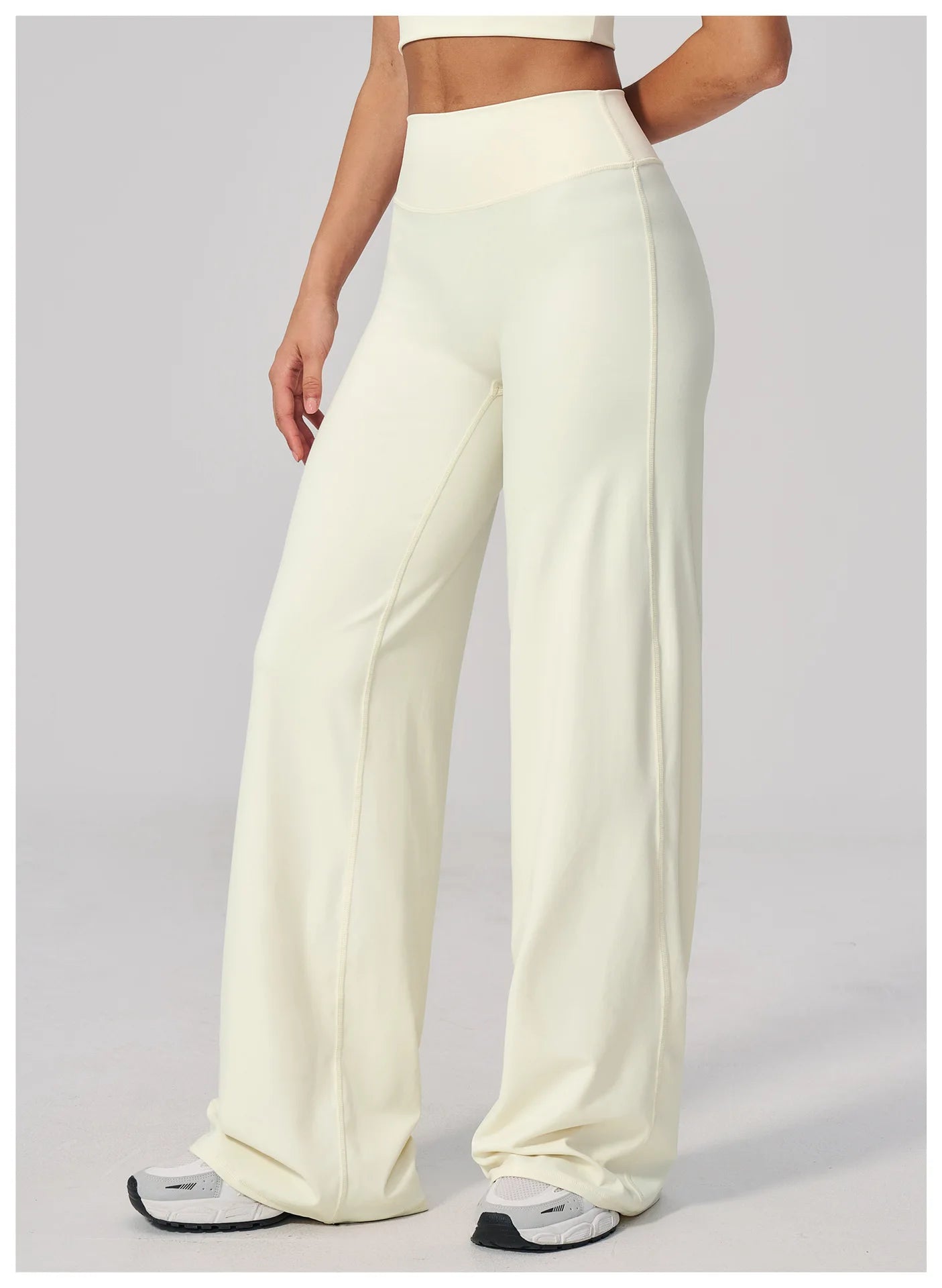 High Waist Wide Leg Yoga Pants Women Butt Lift Workout Trousers Flare Leggings Tummy Control Gym Fitness Straight Leg Bottoms