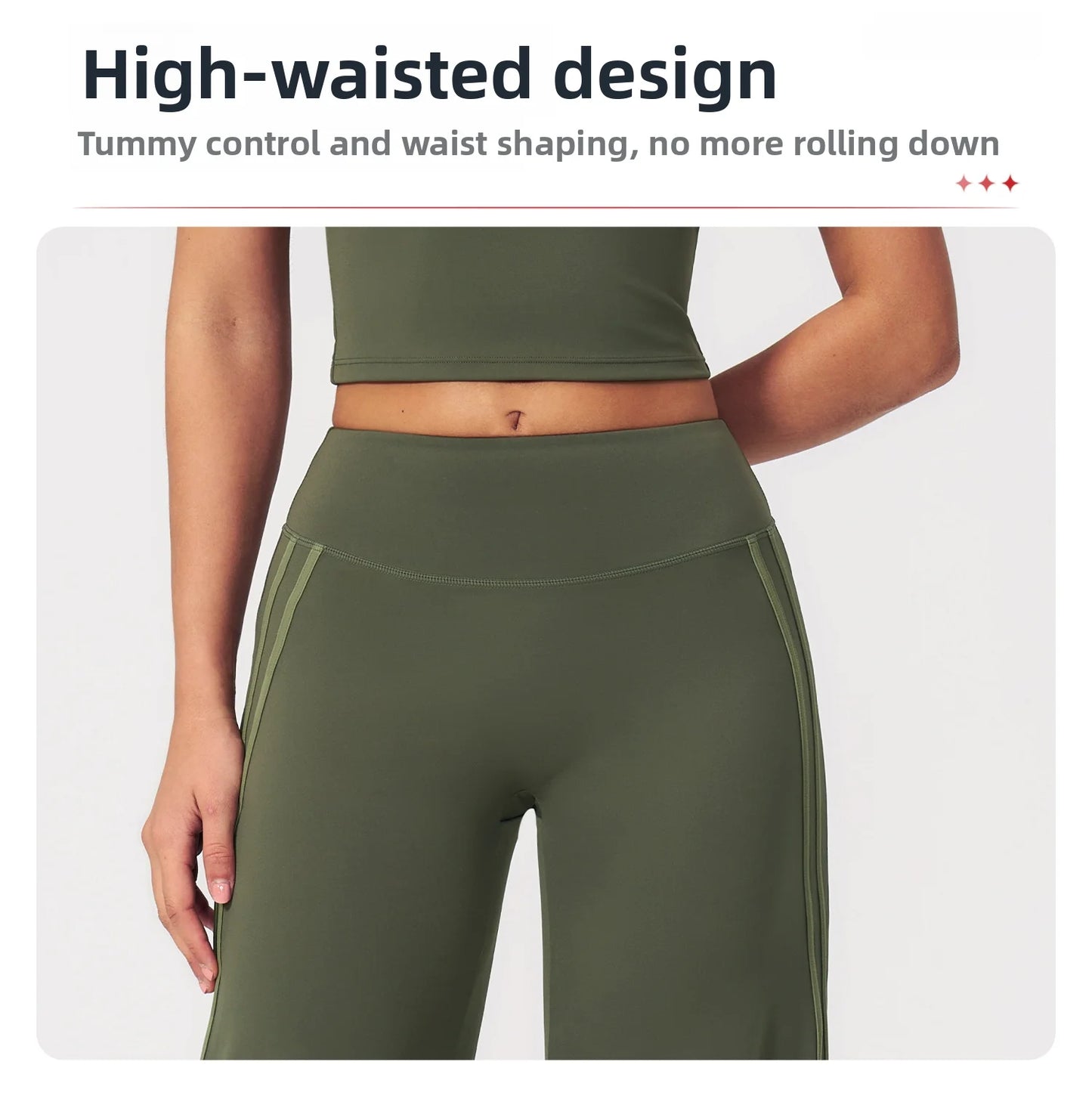 JUREN Straight Leg Bottoms Women's Mid-Waist Yoga Pants Gym Leggings Workout Leggings Naked Feel Pilates Running Sports Trousers