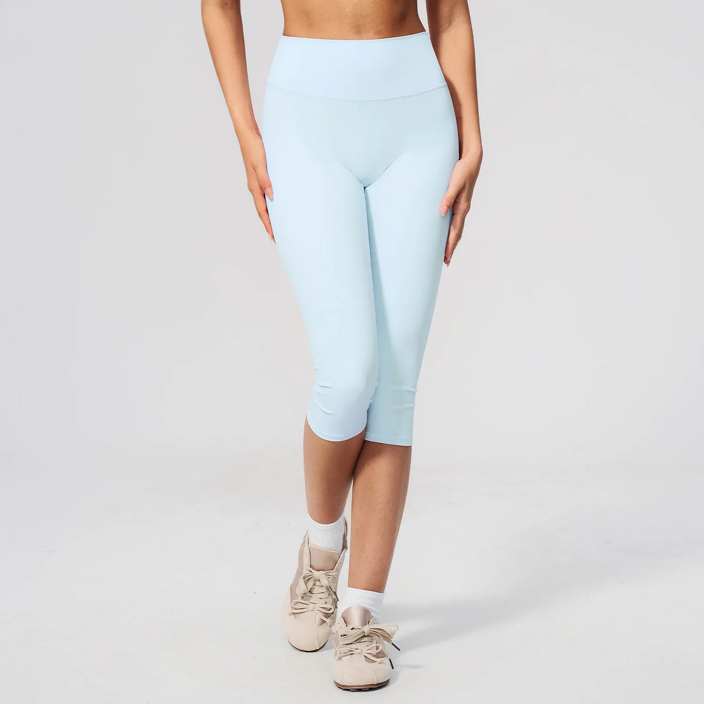 Women's High Waist Yoga Capri Pants Butt Lift Leggings Squat Proof Tummy Control Workout Sports Breathable Running Summer Tights