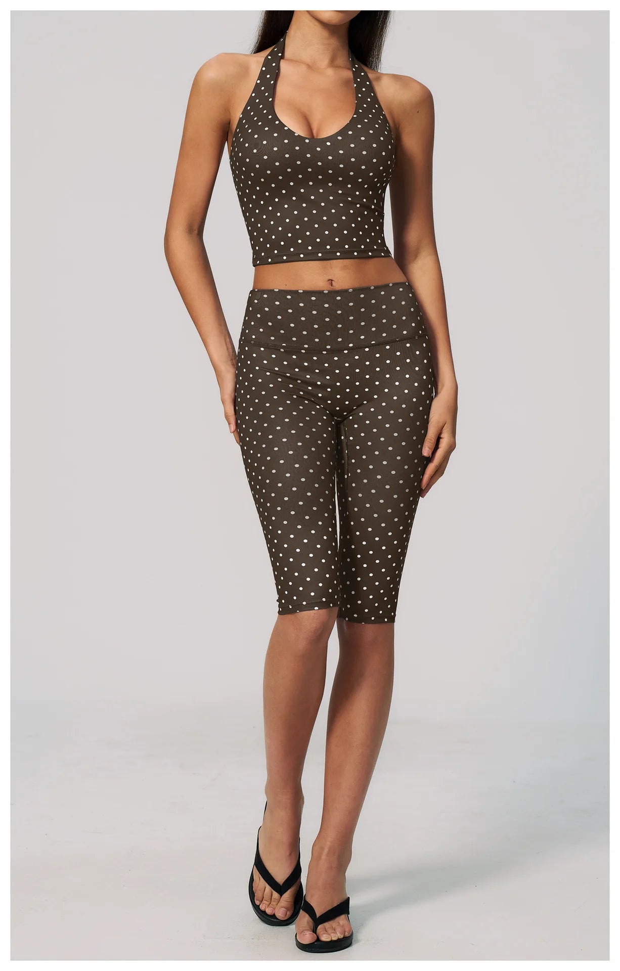 Polka Dot Yoga Capri Pants Women Sports Leggings Woman High Waist Push Up Gym Fitness Yoga Pants Running Athletic Legging Summer