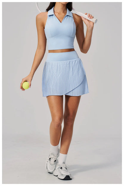 Yoga Pleated Skirt Sports Skirt for Women Quick-drying Badminton Tennis Trousers Skirt Fitness Half-body Pleated Skirt Shorts