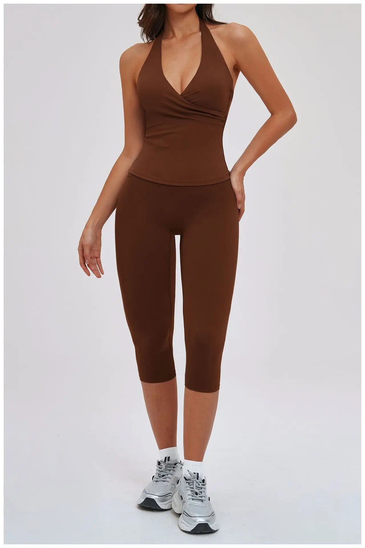 Yoga Pants Women Cropped Pants Sports Pants Fitness Leggings Tights Breathable Quick-drying High Waist Running Workout Pants