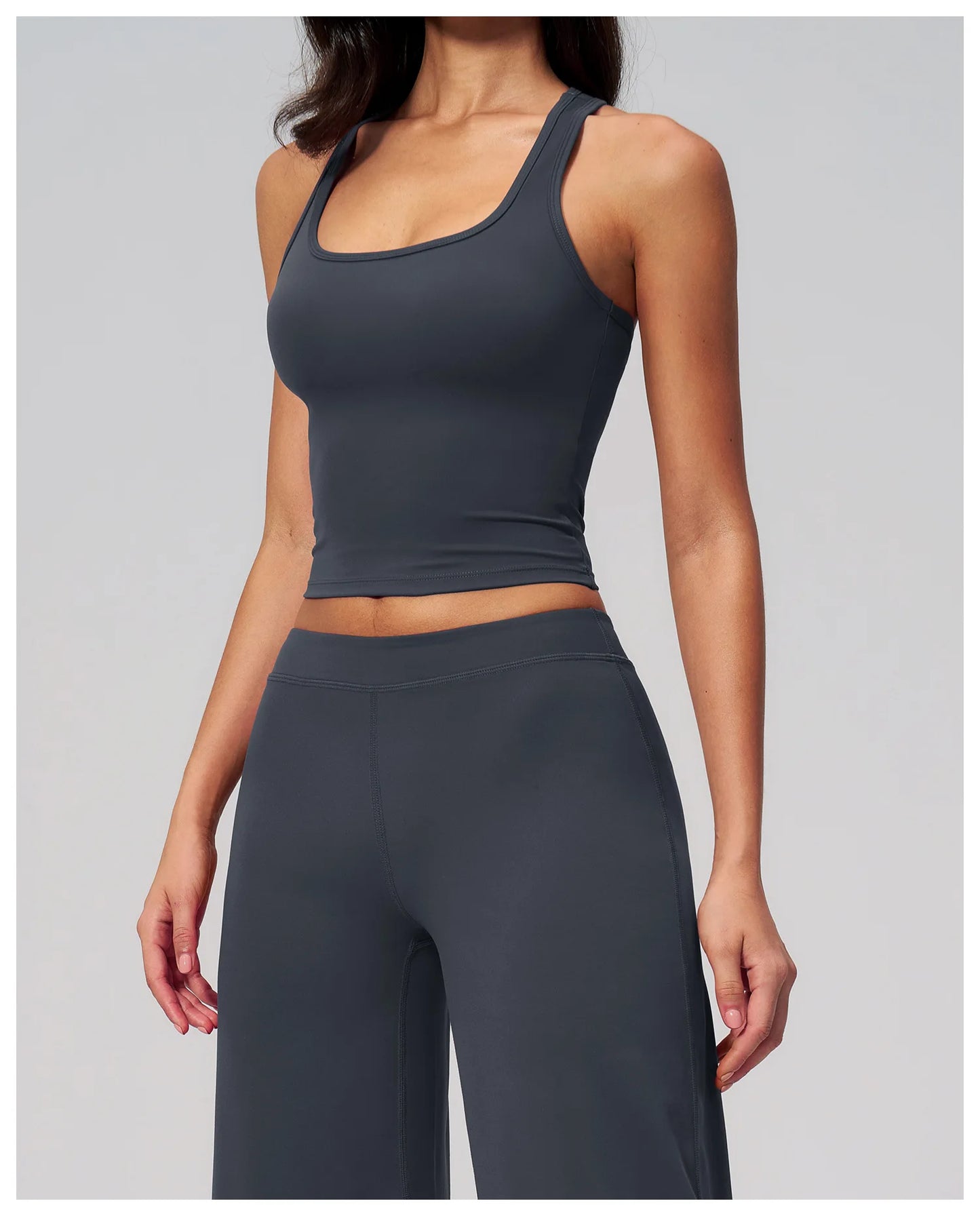 Yoga Vest Women Running Top Tank Top Short Sleeve I-shape Backless Gym Bra Running Workout Top Solid Color Nylon Fitness Top