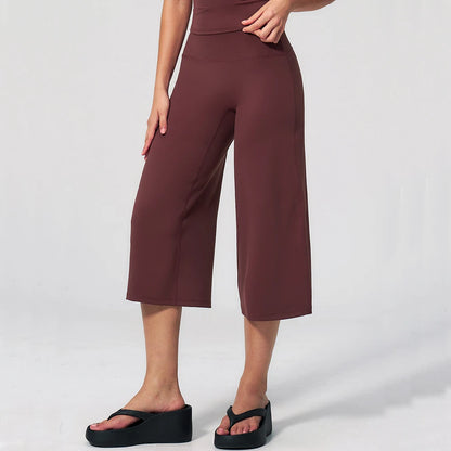 Summer Cropped Pants Yoga Pants Women Gym Workout Running High Waisted Quick Drying Loose Sports Pants Fitness Pants Yoga Pants