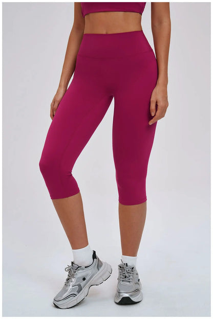 Yoga Pants Women Cropped Pants Sports Pants Fitness Leggings Tights Breathable Quick-drying High Waist Running Workout Pants