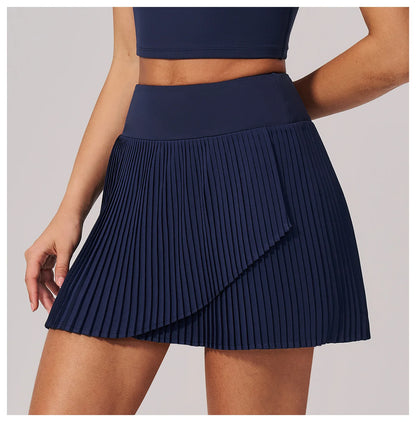 Yoga Pleated Skirt Sports Skirt for Women Quick-drying Badminton Tennis Trousers Skirt Fitness Half-body Pleated Skirt Shorts