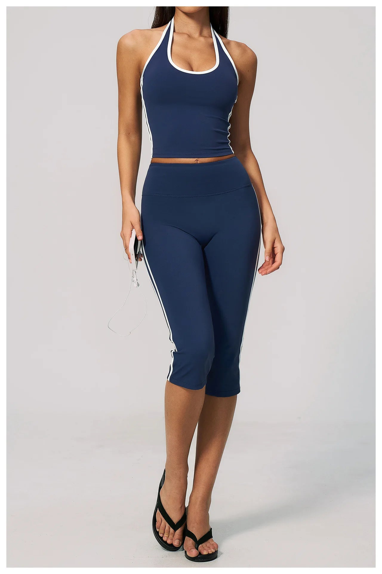 Yoga Capri Pants Women Fitness Leggings Running Cycling Pants Breathable Sports Leggings High Waist Summer Workout Gym Clothing