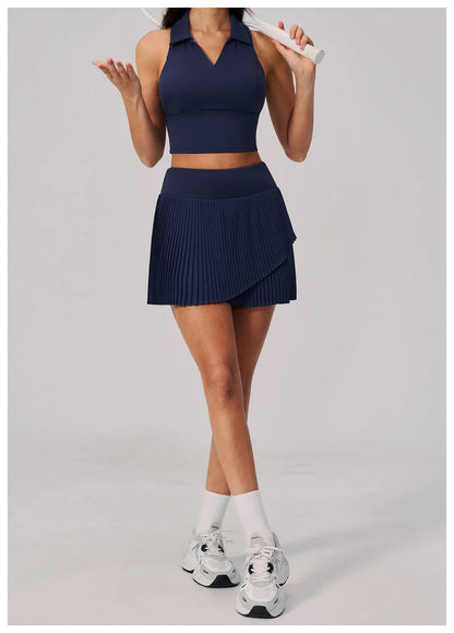 Yoga Pleated Skirt Sports Skirt for Women Quick-drying Badminton Tennis Trousers Skirt Fitness Half-body Pleated Skirt Shorts