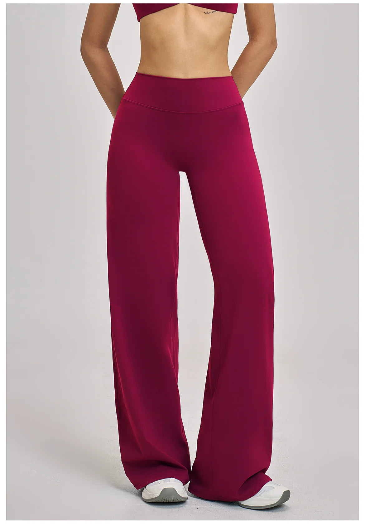 High Waist Wide Leg Yoga Pants Women Butt Lift Workout Trousers Flare Leggings Tummy Control Gym Fitness Straight Leg Bottoms
