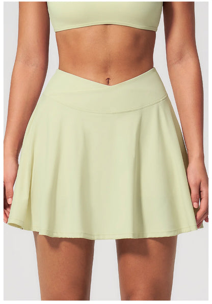 Yoga Short Skirt Women's Sports Short Skirt Quick Drying Running Fitness Badminton Skirt Half Body Anti Light Tennis Skirt Women