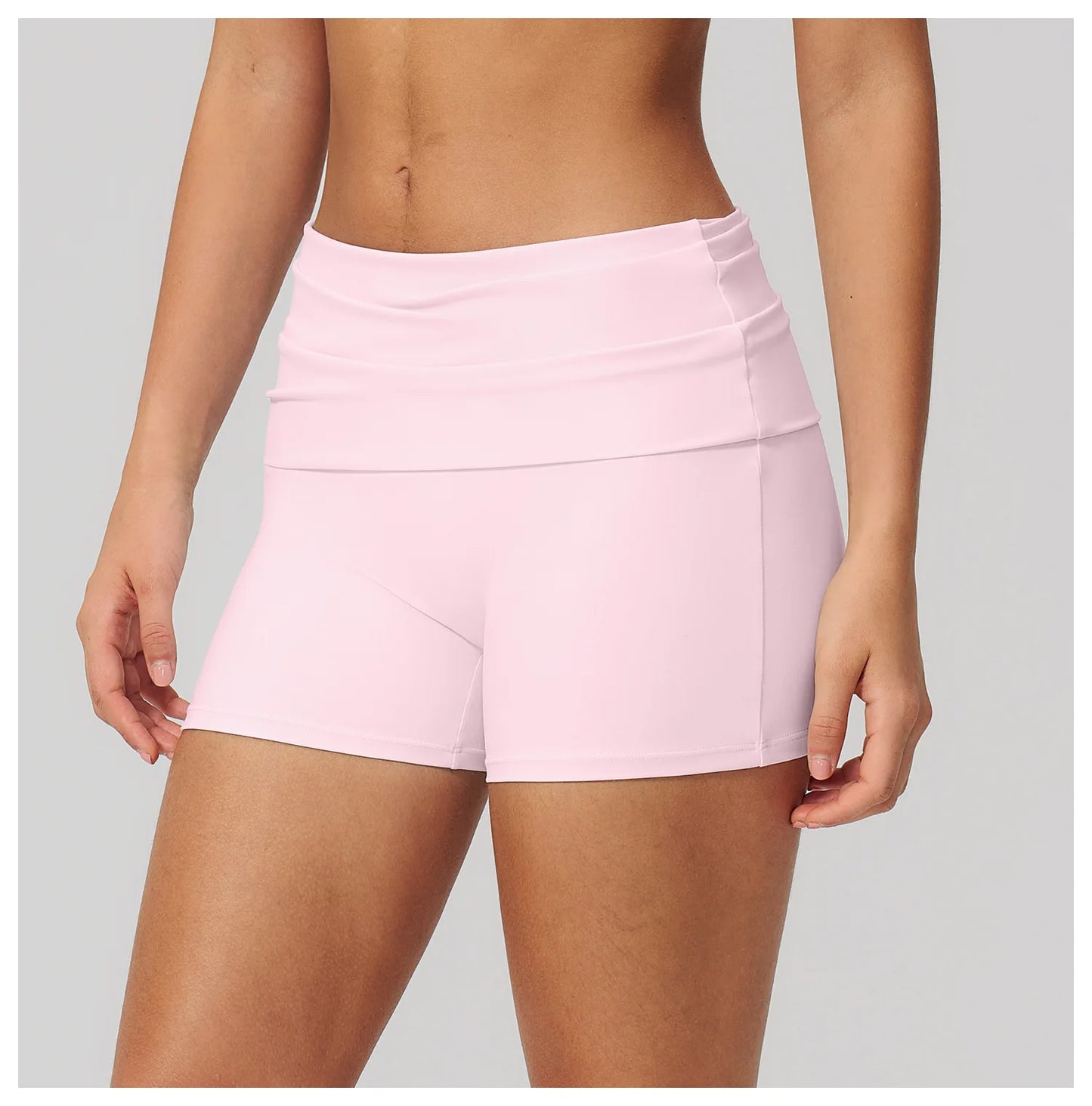 Summer Women Fitness Workout Shorts Yoga Shorts Fold Over High Waist Lift Butt Fitness Shorts Women Running Push Up Gym Shorts