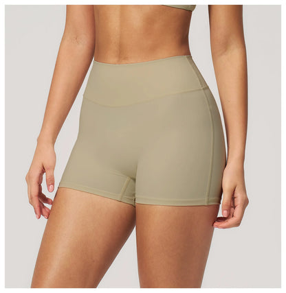 JUREN Yoga Shorts Women Fitness Shorts Running Cycling Shorts Breathable Sports Leggings High Waist Summer Workout Gym Shorts