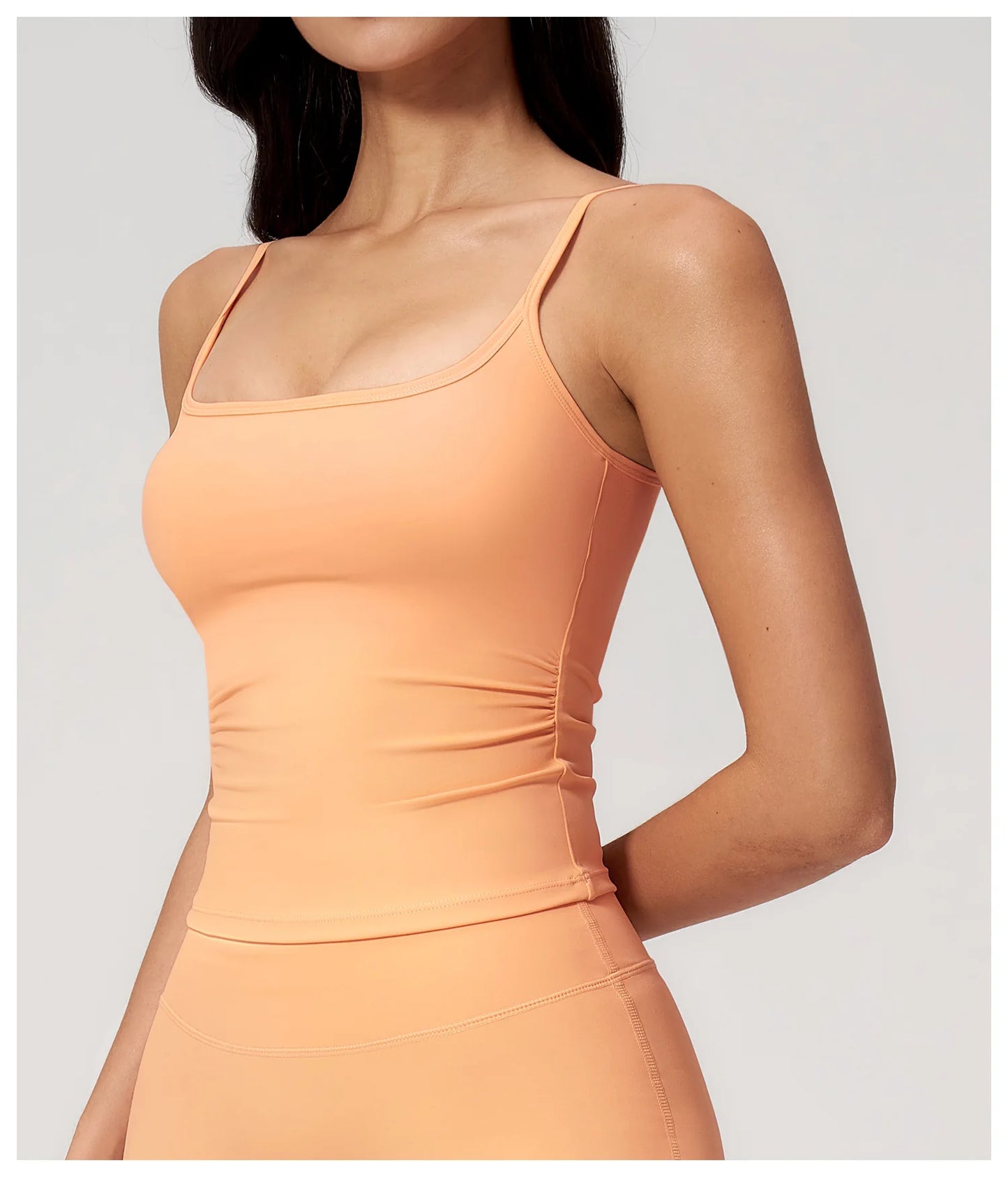 Juren Gym Tank Top With Built In Bra Women's Yoga Clothing Summer Running Square Neck Fitness Vest Beautiful Back Sports Workout