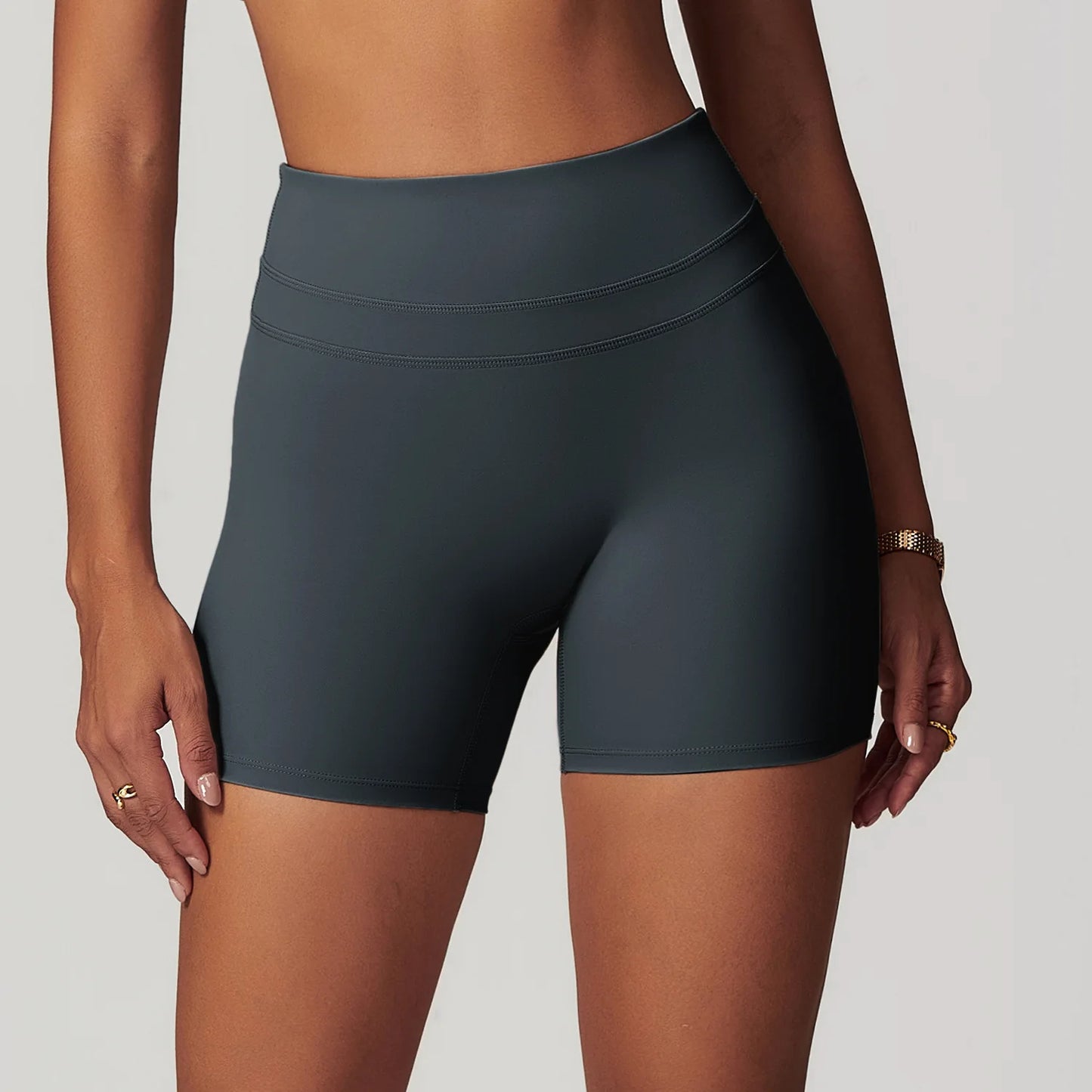 JUREN High Waist Sports Short Women Yoga Shorts Breathable Fitness Tight Women Yoga Legging Shorts Cycling Athletic Gym Shorts