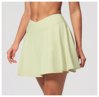 Yoga Short Skirt Women's Sports Short Skirt Quick Drying Running Fitness Badminton Skirt Half Body Anti Light Tennis Skirt Women