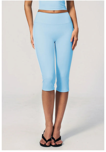 Yoga Capri Pants Women Fitness Leggings Running Cycling Pants Breathable Sports Leggings High Waist Summer Workout Gym Clothing