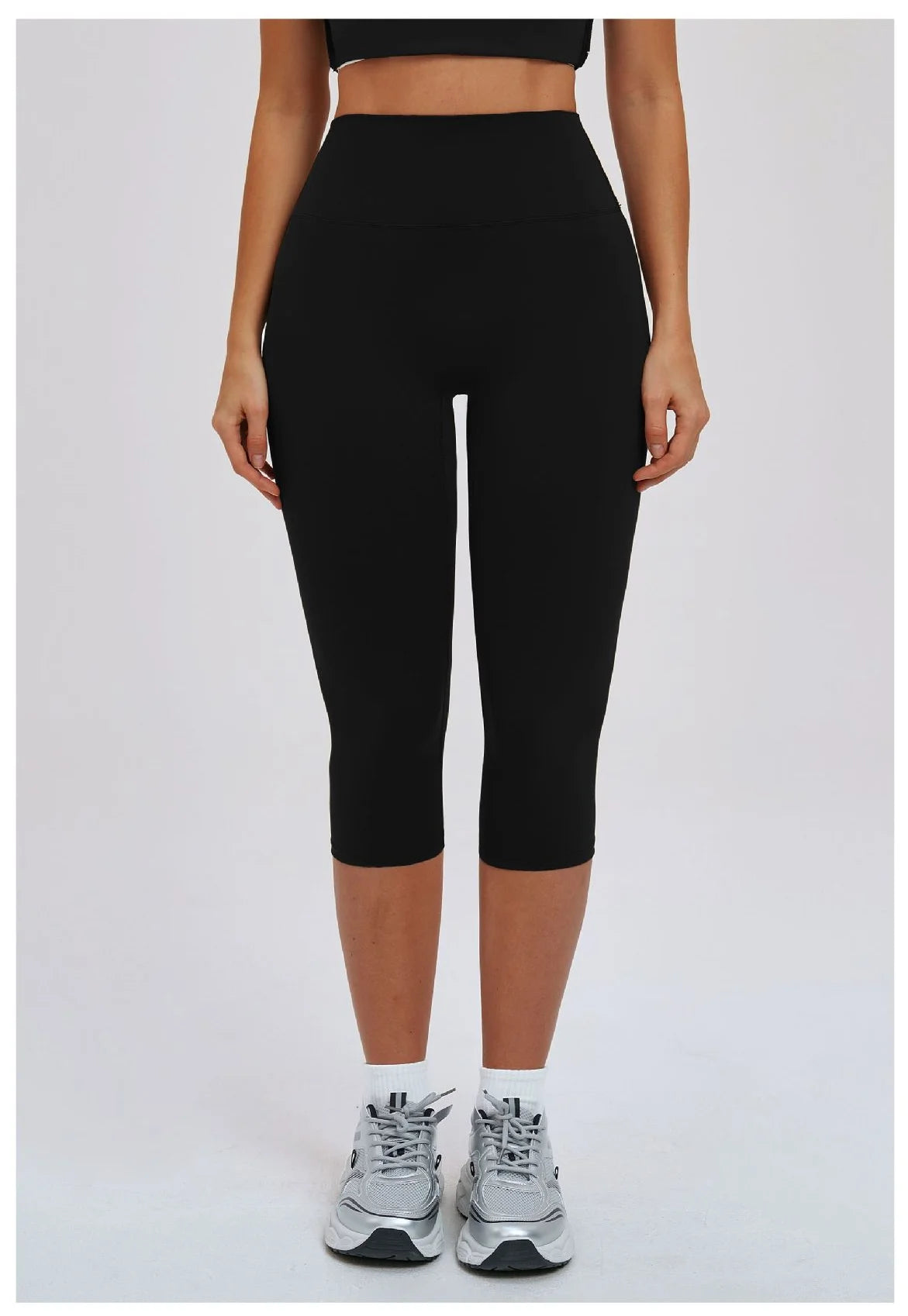 Yoga Pants Women Cropped Pants Sports Pants Fitness Leggings Tights Breathable Quick-drying High Waist Running Workout Pants