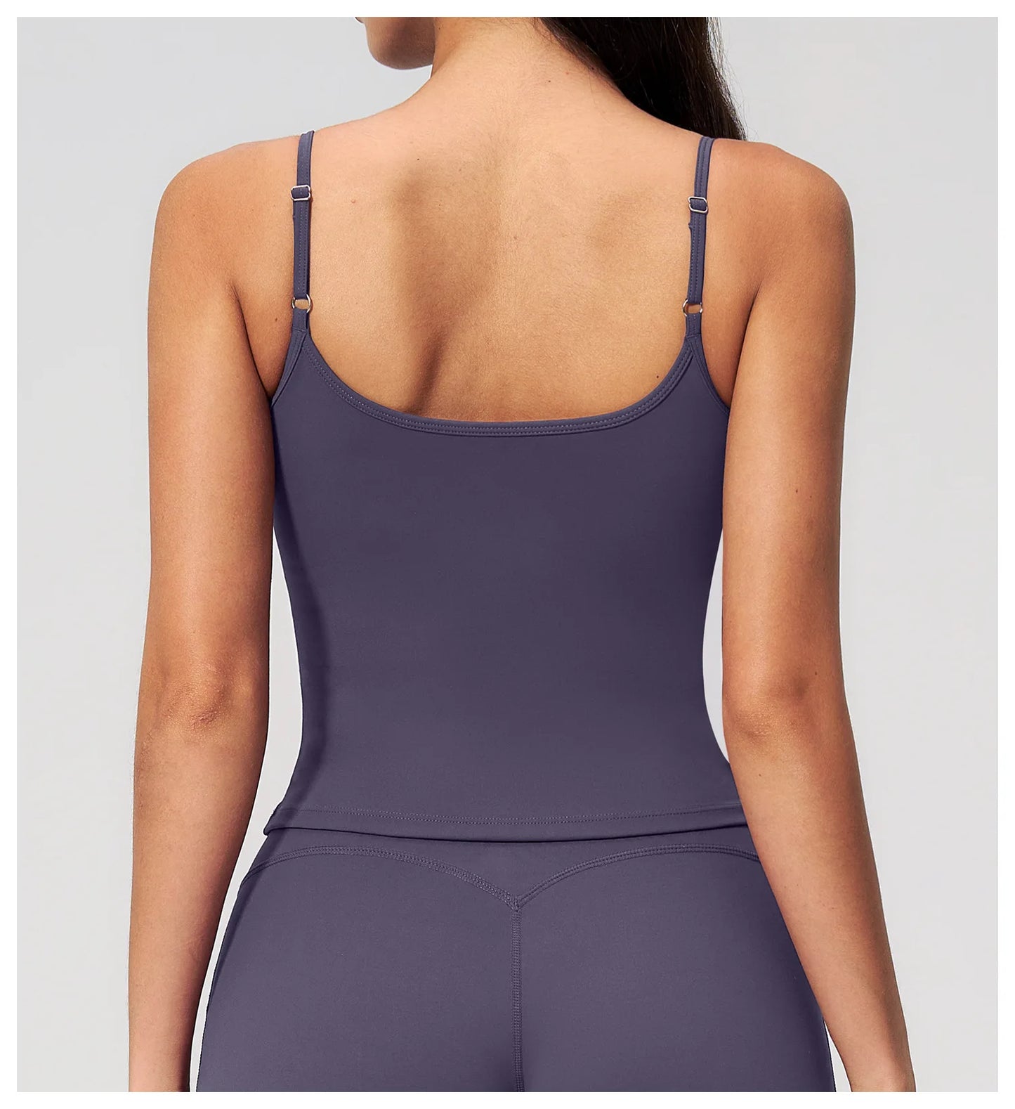 Juren Gym Tank Top With Built In Bra Women's Yoga Clothing Summer Running Square Neck Fitness Vest Beautiful Back Sports Workout