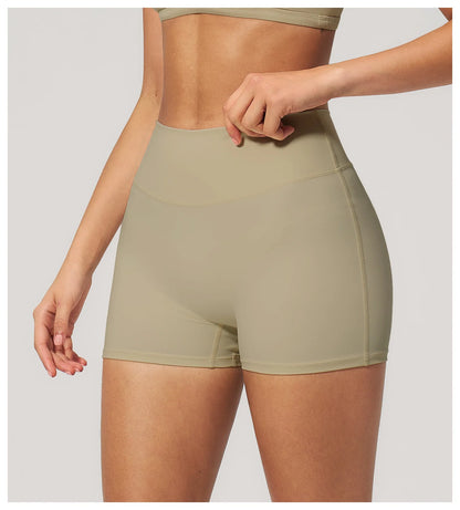 JUREN Yoga Shorts Women Fitness Shorts Running Cycling Shorts Breathable Sports Leggings High Waist Summer Workout Gym Shorts