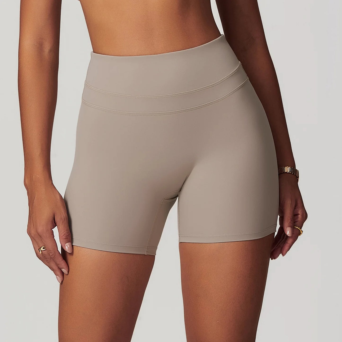 JUREN High Waist Sports Short Women Yoga Shorts Breathable Fitness Tight Women Yoga Legging Shorts Cycling Athletic Gym Shorts