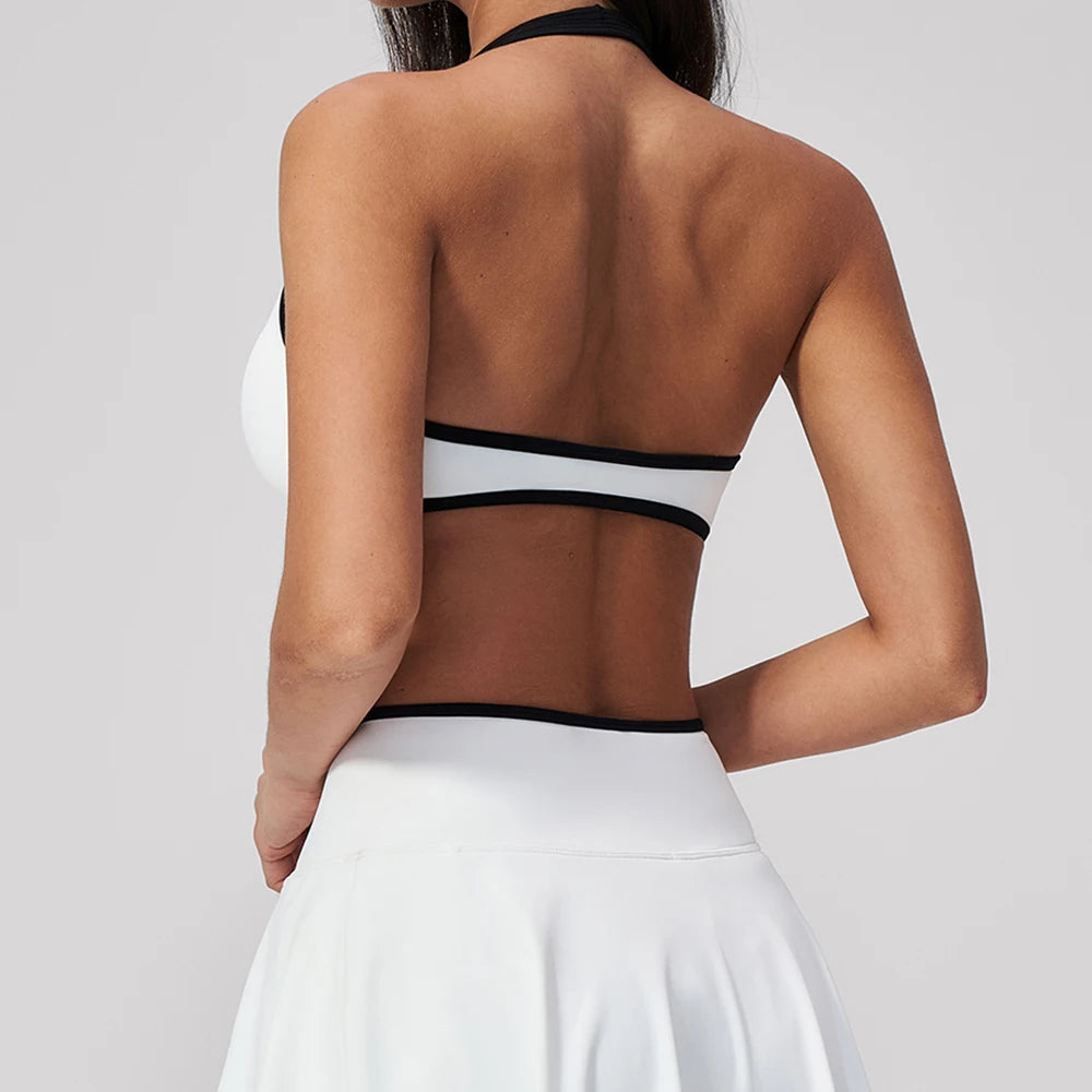 Summer Gym Top Women Sports Bra Running Hanging Neck Yoga Bra Breathable Sports Underwear Sexy Women Fitness Workout Top Women