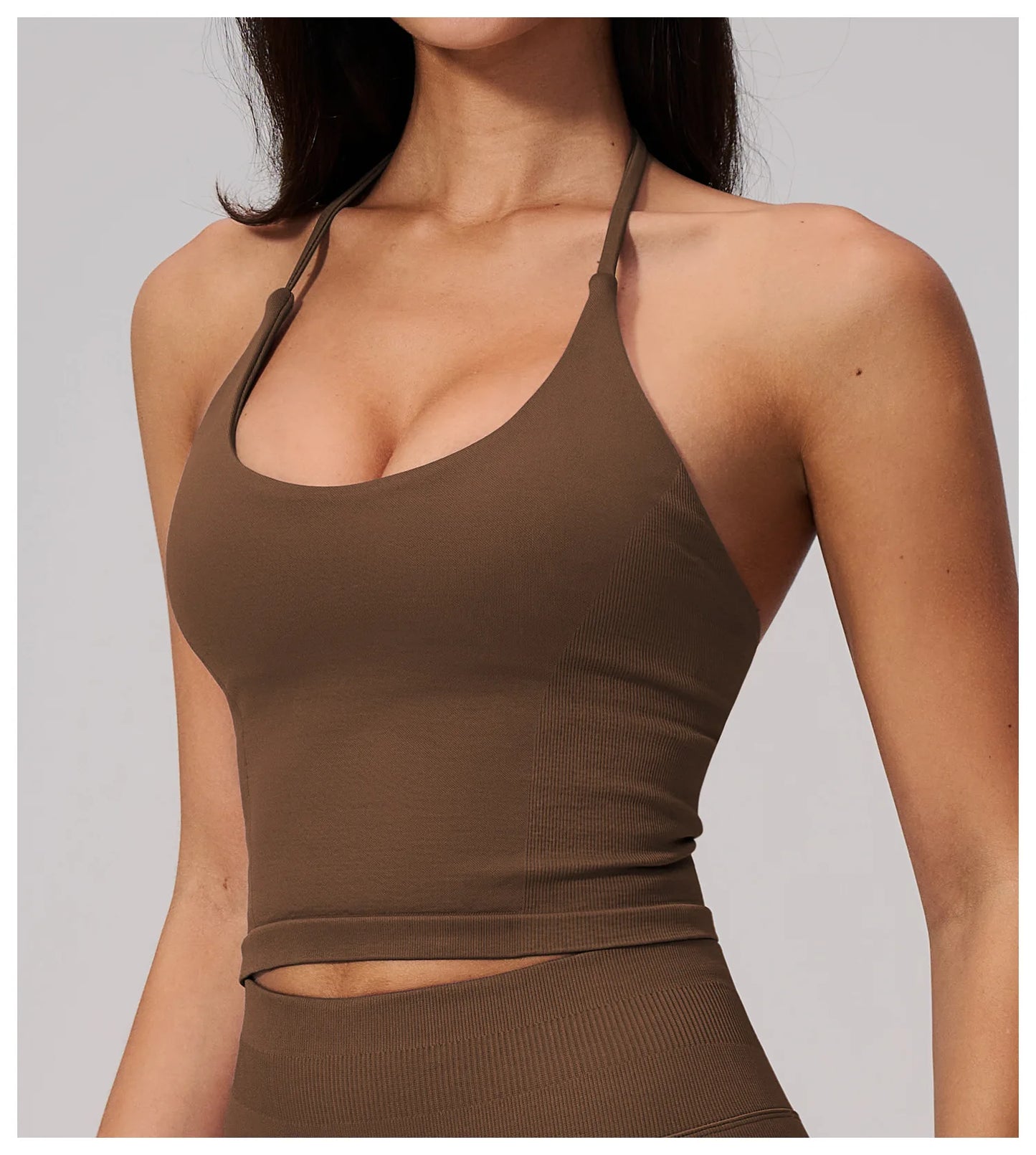 Summer Sports Halter Yoga Top Gym Vest Woman Backless Tank Tops Seamless Push Up Sport Bra Running Vest Workout Top Activewear