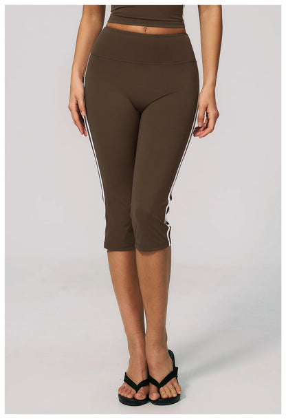 Yoga Capri Pants Women Fitness Leggings Running Cycling Pants Breathable Sports Leggings High Waist Summer Workout Gym Clothing