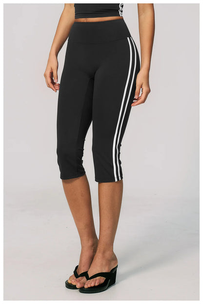 Yoga Capri Pants Women Fitness Leggings Running Cycling Pants Breathable Sports Leggings High Waist Summer Workout Gym Clothing