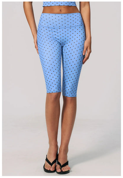 Polka Dot Yoga Capri Pants Women Sports Leggings Woman High Waist Push Up Gym Fitness Yoga Pants Running Athletic Legging Summer