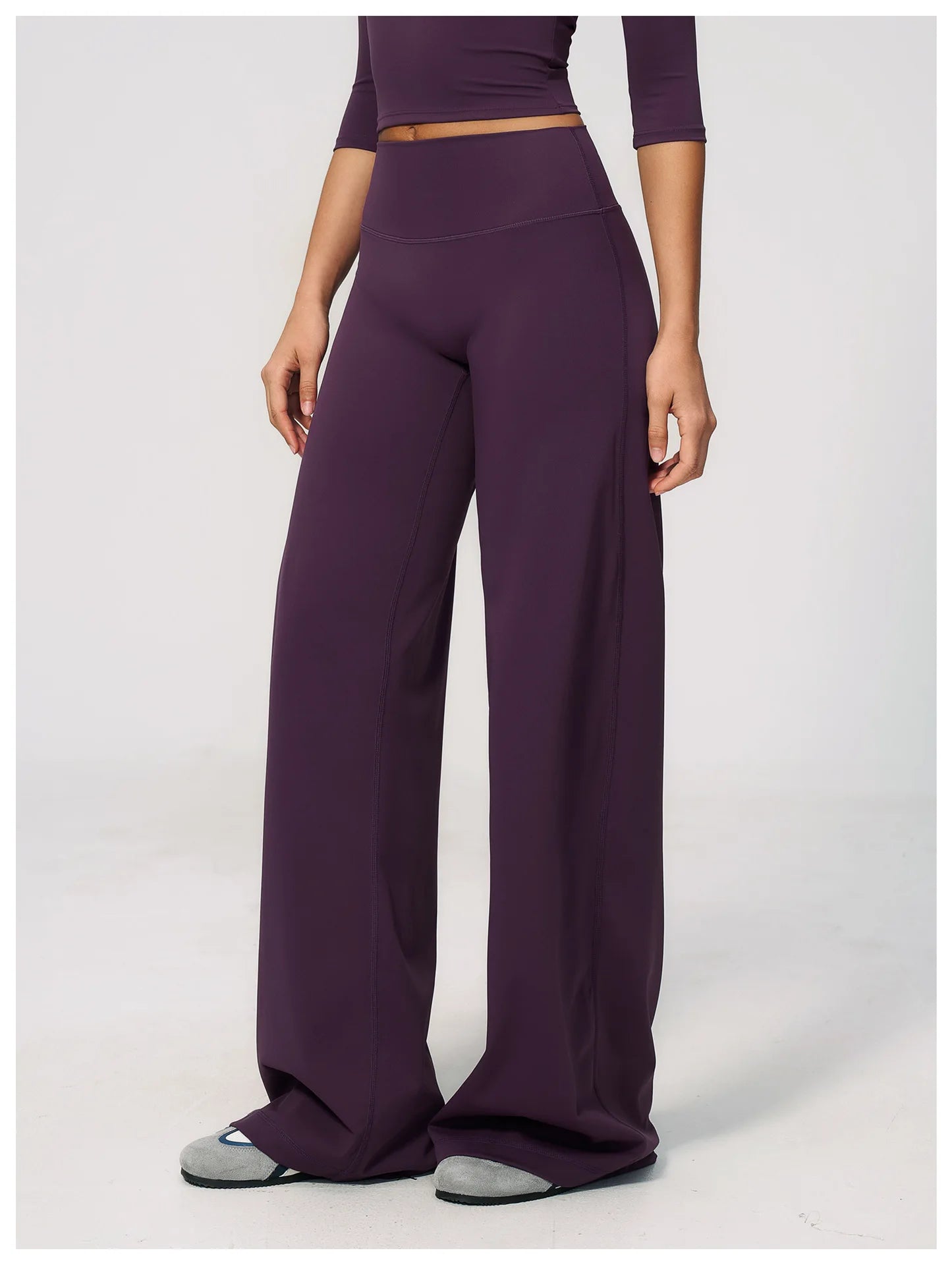 Yoga Pants Women Straight Leg Bottoms Women's Mid-Waist Fitness Pants Gym Leggings Naked Feel Pilates Running Sports Trousers