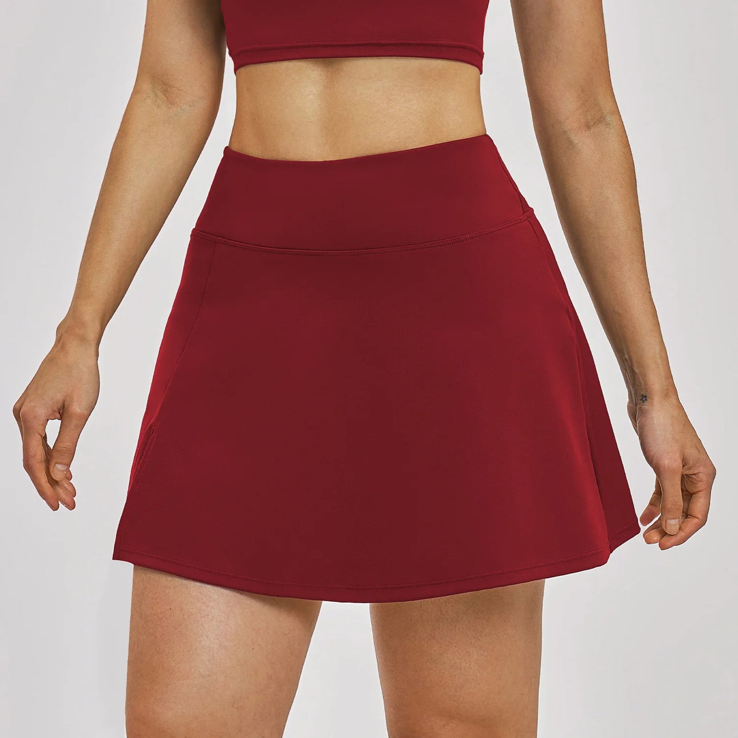 Outdoor Sports Yoga Skirt Women Badminton Tennis Skirt High Waist Breathable Sweat Skirt Active Athletic Yoga Fitness Skirt