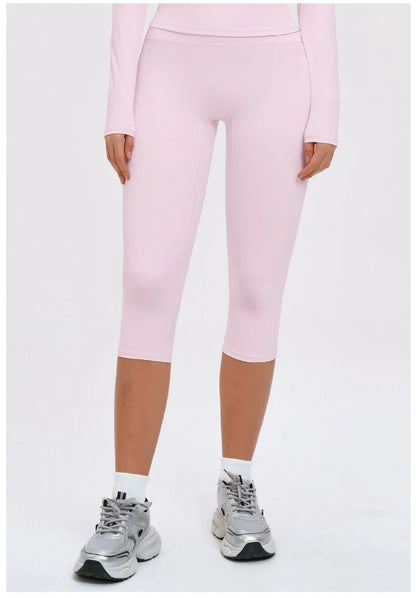 Yoga Pants Women Cropped Pants Sports Pants Fitness Leggings Tights Breathable Quick-drying High Waist Running Workout Pants