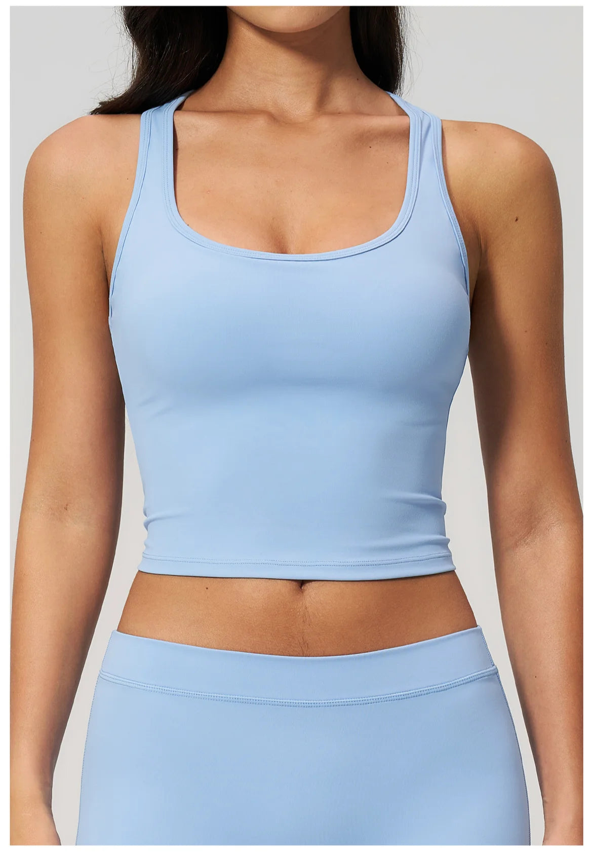 Yoga Vest Women Running Top Tank Top Short Sleeve I-shape Backless Gym Bra Running Workout Top Solid Color Nylon Fitness Top
