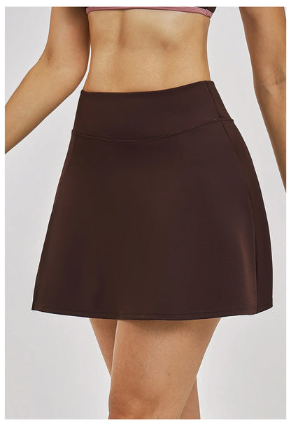 Outdoor Sports Yoga Skirt Women Badminton Tennis Skirt High Waist Breathable Sweat Skirt Active Athletic Yoga Fitness Skirt