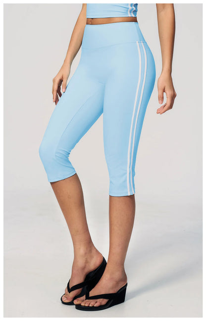 Yoga Capri Pants Women Fitness Leggings Running Cycling Pants Breathable Sports Leggings High Waist Summer Workout Gym Clothing