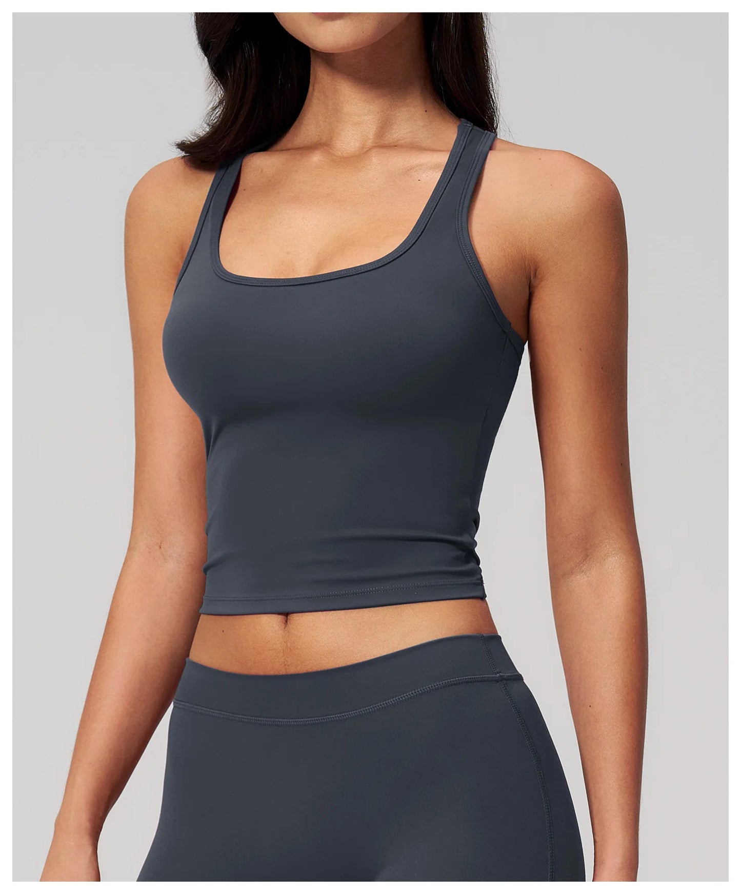 Yoga Vest Women Running Top Tank Top Short Sleeve I-shape Backless Gym Bra Running Workout Top Solid Color Nylon Fitness Top