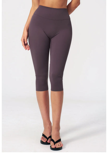 Yoga Pants Women Cropped Pants Sports Pants Fitness Leggings Tights Breathable Quick-drying High Waist Running Workout Pants