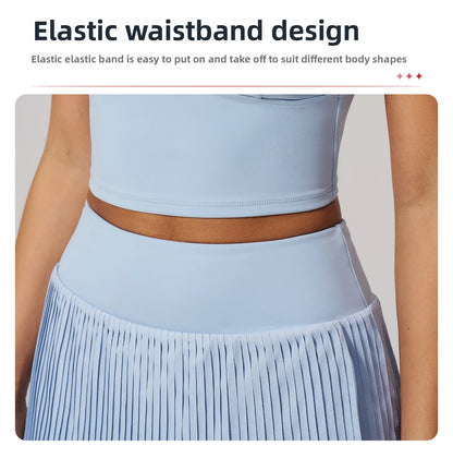 Yoga Pleated Skirt Sports Skirt for Women Quick-drying Badminton Tennis Trousers Skirt Fitness Half-body Pleated Skirt Shorts