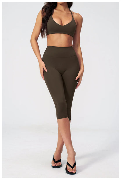Yoga Capri Pants Women's Pants Sporty Leggings Woman Tracksuits Push Up Gym Fitness Legging Running Athletic High Waist Leggings