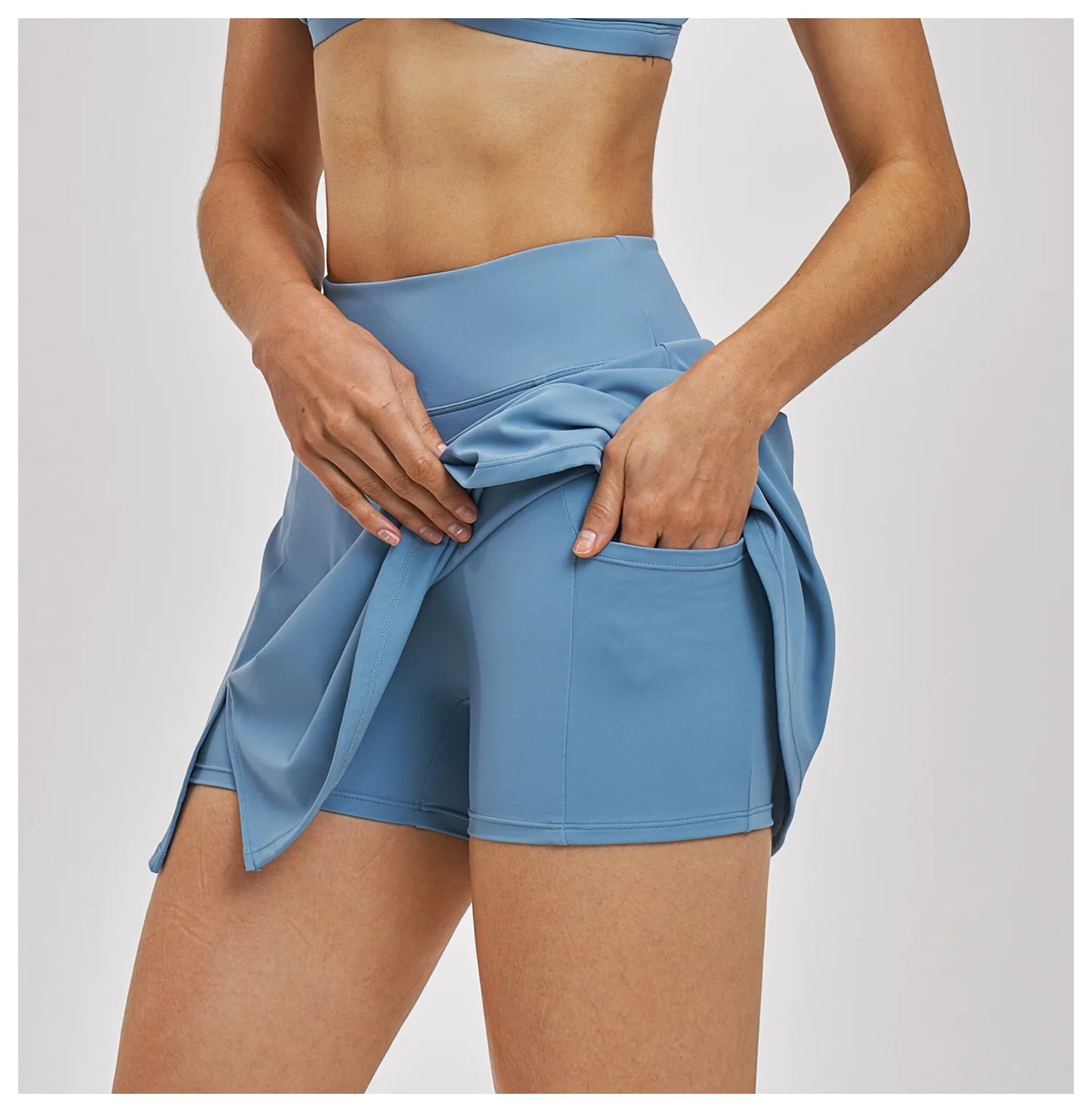 Outdoor Sports Yoga Skirt Women Badminton Tennis Skirt High Waist Breathable Sweat Skirt Active Athletic Yoga Fitness Skirt