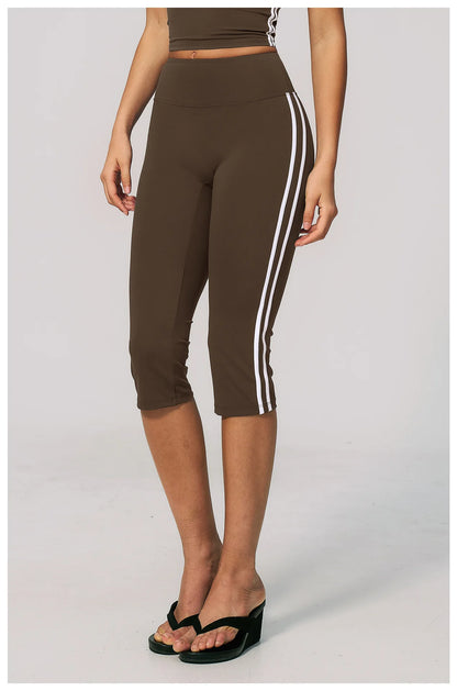 Yoga Capri Pants Women Fitness Leggings Running Cycling Pants Breathable Sports Leggings High Waist Summer Workout Gym Clothing