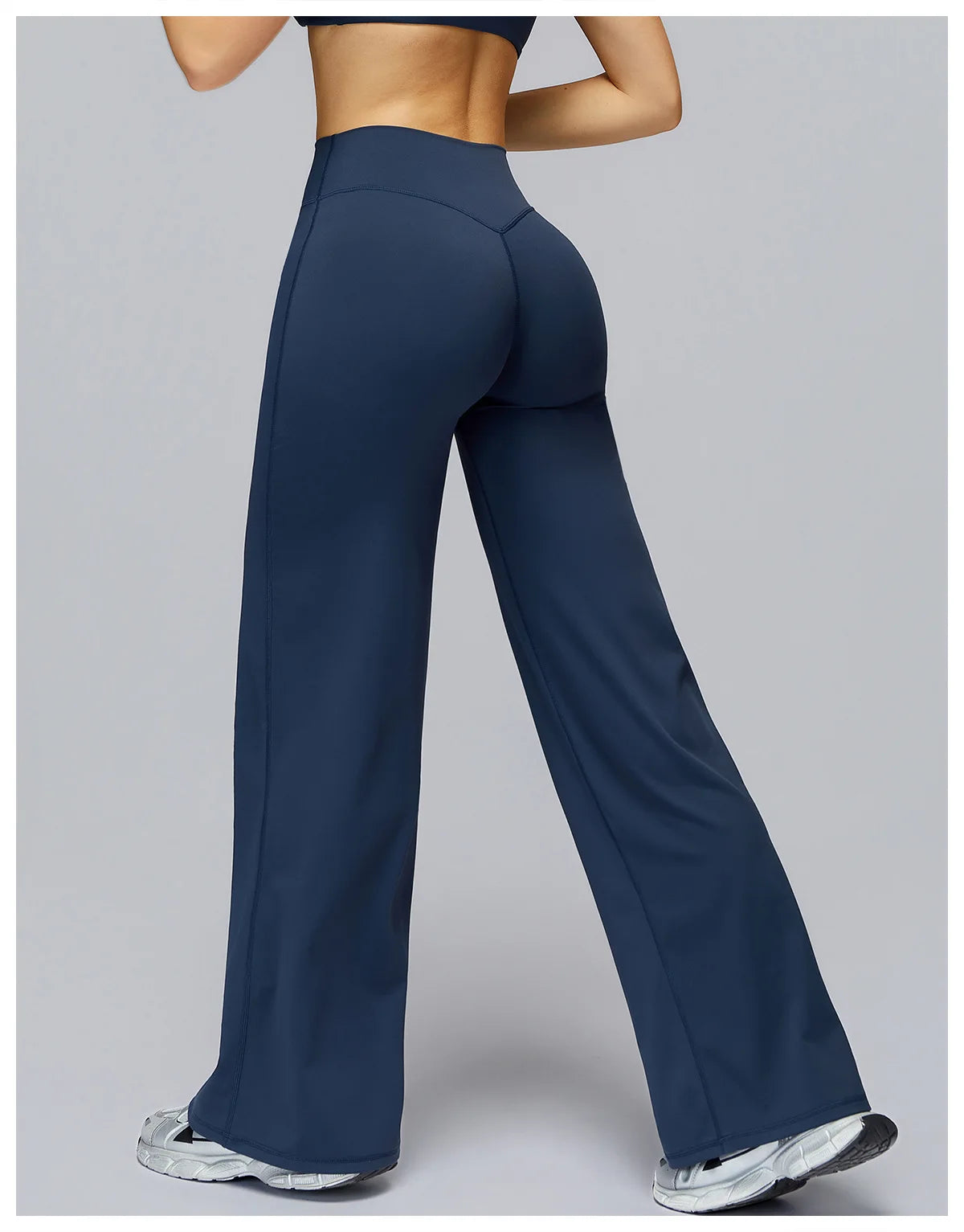 High Waist Wide Leg Yoga Pants Women Butt Lift Workout Trousers Flare Leggings Tummy Control Gym Fitness Straight Leg Bottoms