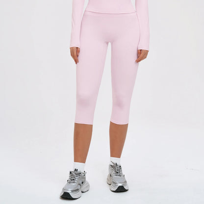 Yoga Pants Women Cropped Pants Sports Pants Fitness Leggings Tights Breathable Quick-drying High Waist Running Workout Pants