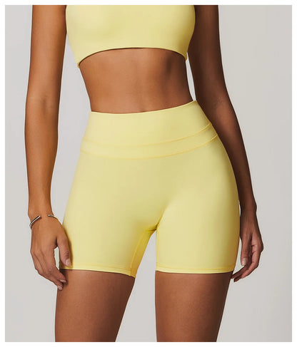 JUREN High Waist Sports Short Women Yoga Shorts Breathable Fitness Tight Women Yoga Legging Shorts Cycling Athletic Gym Shorts