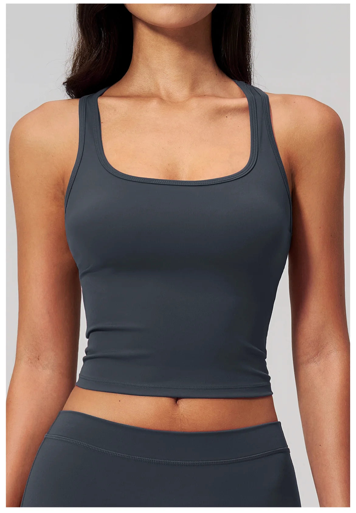 Yoga Vest Women Running Top Tank Top Short Sleeve I-shape Backless Gym Bra Running Workout Top Solid Color Nylon Fitness Top